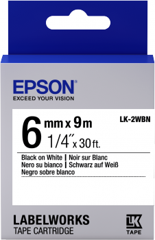 LK-2WBN - Standard - Noir sur Blanc - 6mmx9m