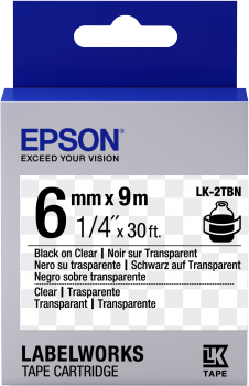 LK-2TBN - Transparent - Noir sur Transparent - 6mmx9m
