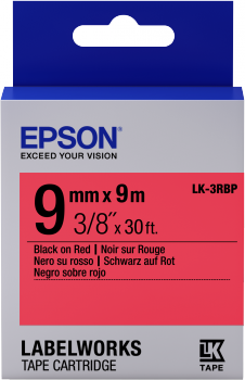 LK-3RBP - Couleur Pastel - Noir sur Rouge - 9mmx9m