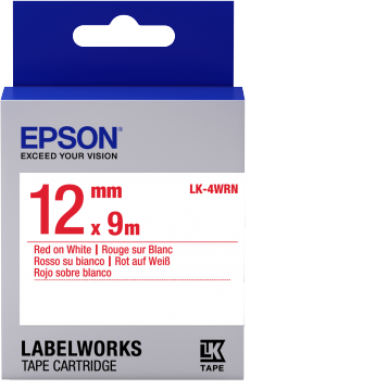 LK-4WRN - Standard - Rouge sur Blanc - 12mmx9m