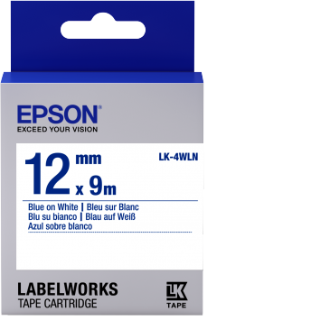 LK-4WLN - Standard - Bleu sur Blanc - 12mmx9m