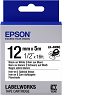 LK-4WBQ - Spcial tissu thermocollant - Noir sur Blanc - 12mmx5m