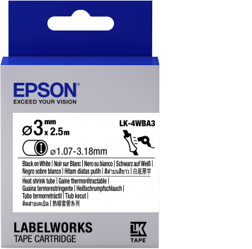 LK-4WBA3 - Thermortrcissant (HST) - Noir sur Blanc 3mmx2.5m