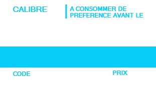 Etiquettes CALIBRE A CONS DE PREF AV LE CODE PRIX