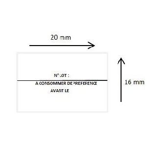Etiquettes permanentes 20x16 "N LOT+ACDP" pour pince 1136 Paxar Monarch Avery