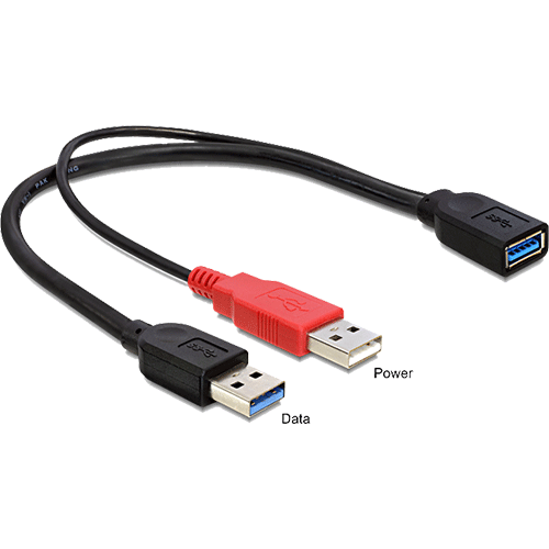 Cble adaptateur Power USB 3.0 2x A
