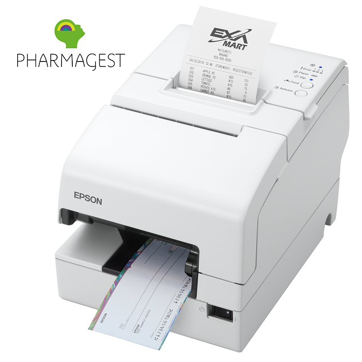 Imprimante ticket et documents Epson blanche pour le logiciel ID Pharmagest
