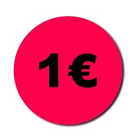 Etiquettes rondes fluo rouge spciales SOLDES modle montaire