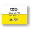 Etiquettes enlevables 20x16 \"PRIX KG/LITRE+ARTICLE\" bi-couleur pour pince 1136 Paxar Monarch Avery