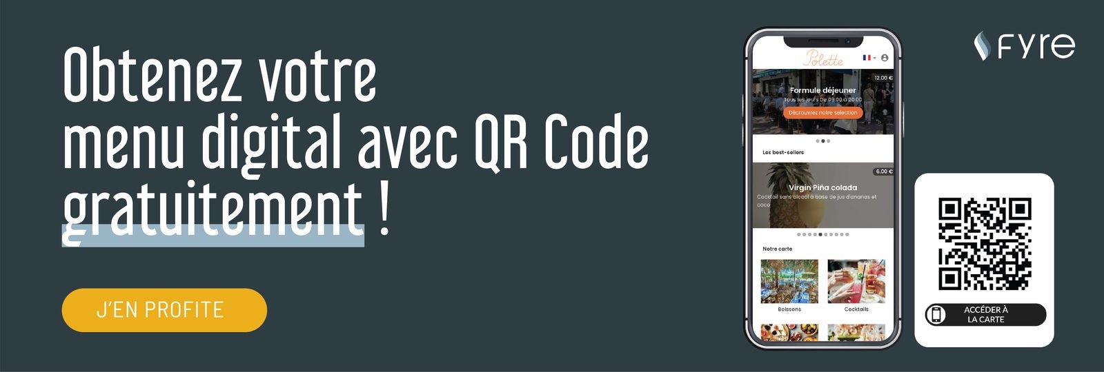 Obtenez votre menu digital avec QR Code gratuitement