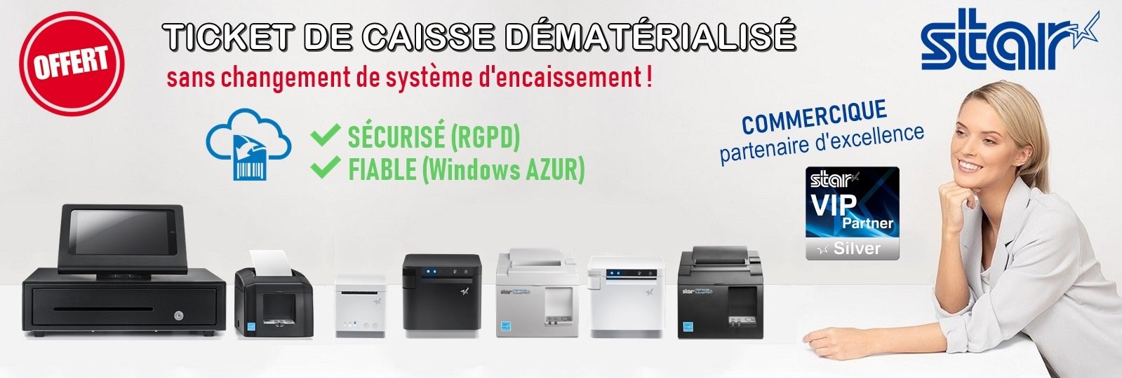 Ticket de caisse d&eacute;mat&eacute;rialis&eacute; Star, offert